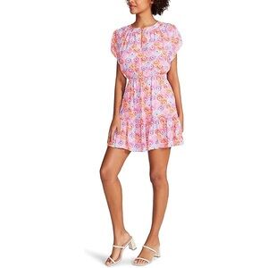 Steve Madden Pink and Orange Floral Mini Dress